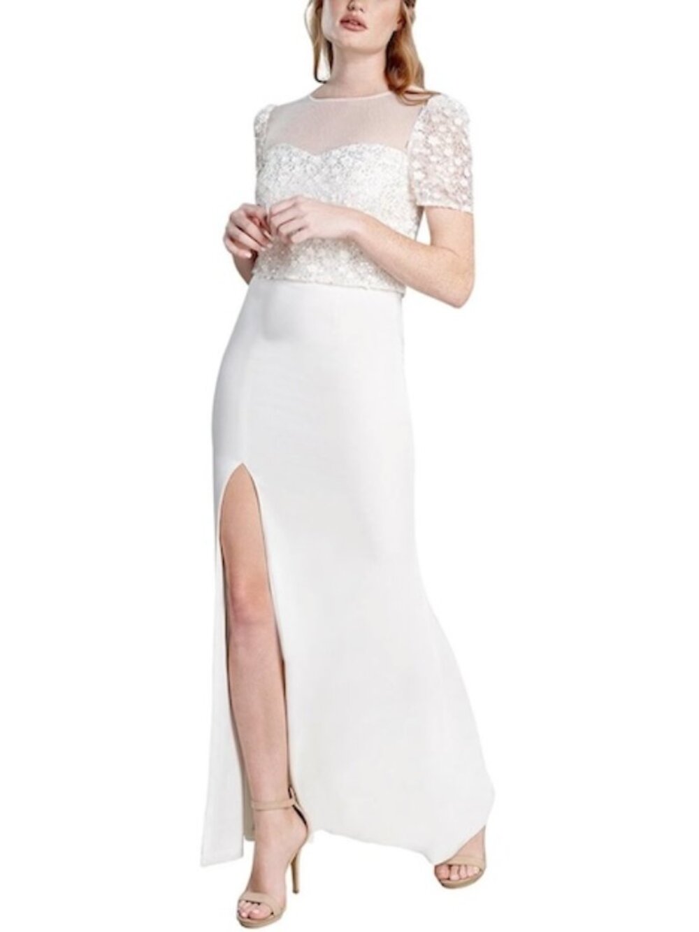 Dress The Population White Amanda Embellished Bodycon Dress